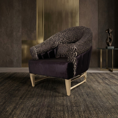Fauteuil de luxe en tissu design de salon de style italien Lounge Chaise de meubles