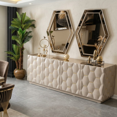 Buffet Miroir Buffet Armoire 3 pièces. Table Console Design Noble Console Bois