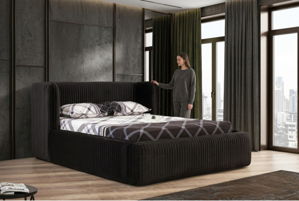 Lits Chambre Moderne Cadre de lit neuf Lit Rembourrage Design Luxe Mobilier Double
