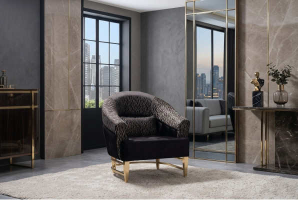 Fauteuil Bibliothèque Fauteuil de lecture Fauteuil à oreilles Tapisserie Meubles de style italien de luxe