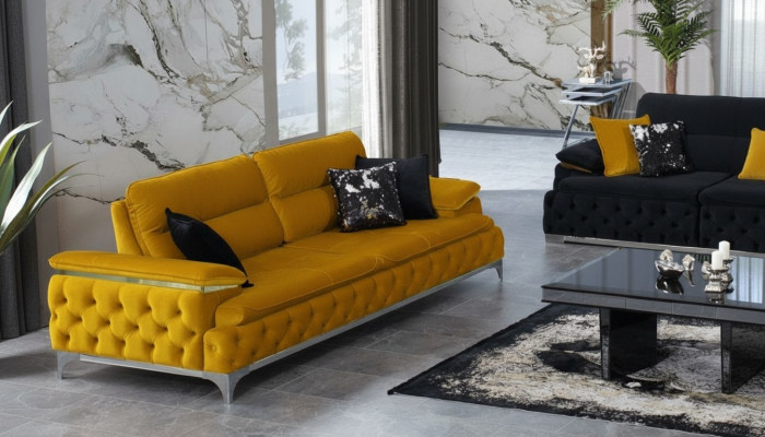 Style moderne italien canapé 3 places paysage vivant canapé textile 3 places nouveau