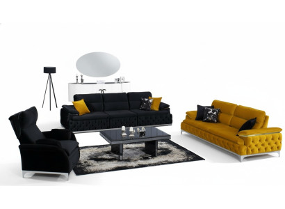 Ensemble de canapés 3+3 places, canapés design en tissu, canapés rembourrés en tissu, canapés relax