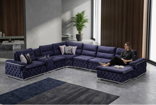 Canapé d'angle en forme de U Chesterfield Canapé Mobilier de salon Style italien
