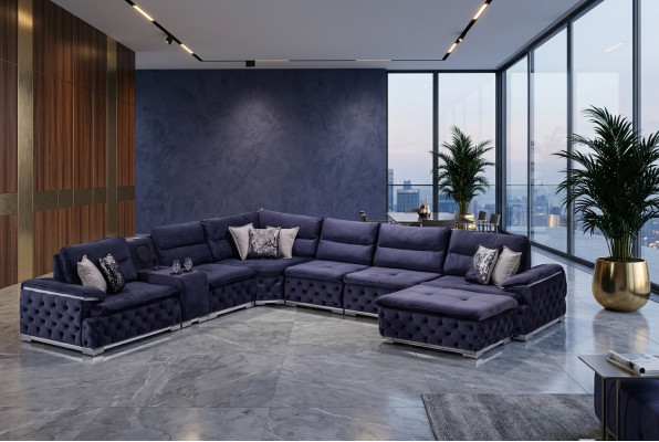 Canapé d'angle en forme de U Chesterfield Canapé Mobilier de salon Style italien