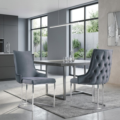 Chaise rembourrée de la salle à manger, chaise sans accoudoir de luxe pour le salon