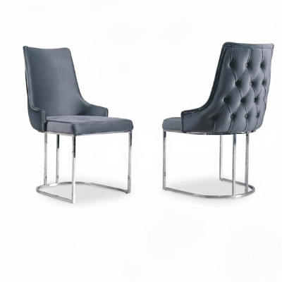 Chaise rembourrée de la salle à manger, chaise sans accoudoir de luxe pour le salon