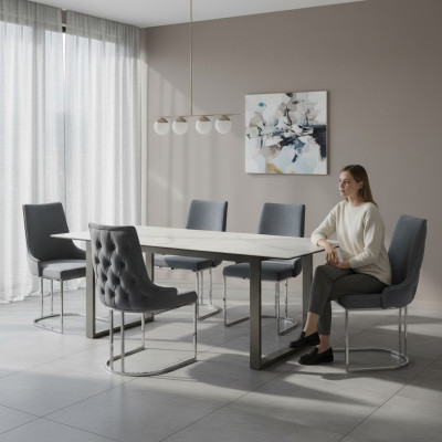 Salon Chaises Chesterfield Fauteuil Moderne Ensemble de 6 chaises Groupe nouvel