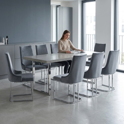 Chaises de salle à manger Ensemble de salle à manger Suite 8x Jeu de 8 chaises Groupe Chesterfield