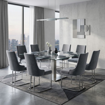 Chaises de salle à manger Ensemble de salle à manger Suite 8x Jeu de 8 chaises Groupe Chesterfield