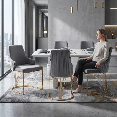 Chaise 2x Salle à manger nouvelles Chaises Fauteuil métallique Design Mobilier