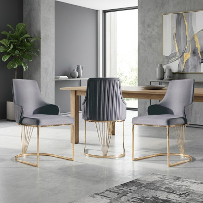 Chaise 2x Salle à manger nouvelles Chaises Fauteuil métallique Design Mobilier