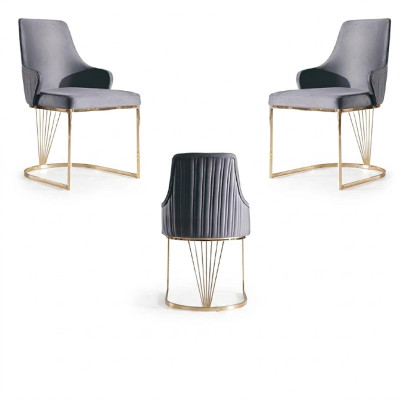 Chaise 2x Salle à manger nouvelles Chaises Fauteuil métallique Design Mobilier