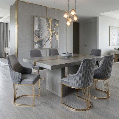 Groupes 6x Chaises Fauteuil Lehn Rembourrage Hôtel Textile nouveau Ensemble de chaises Sets