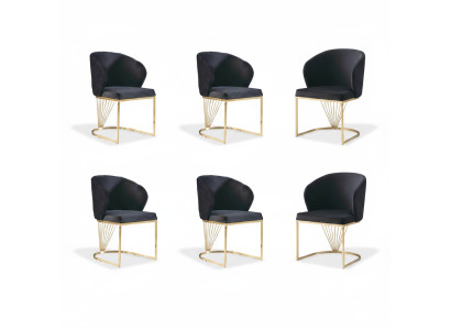 Ensemble de 6 chaises Fauteuils Fauteuil Salle à manger Suite Bois Moderne Groupe Mobilier