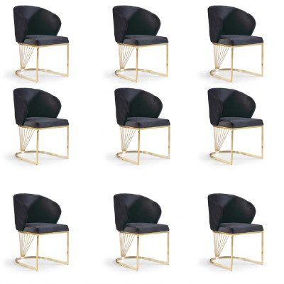 Ensemble de 8 chaises Fauteuil Rembourrage Chaises Salle à manger Tissu Mobilier Fauteuil