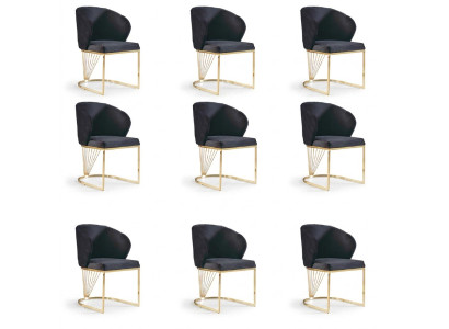 Ensemble de 8 chaises Fauteuil Rembourrage Chaises Salle à manger Tissu Mobilier Fauteuil