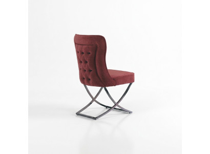 Chaises de salle à manger en acier inoxydable Fauteuil de luxe Rouge Chaises Salon