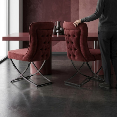 Chesterfield Hotel Suite tissu rembourré groupe de chaises design 2x ensemble