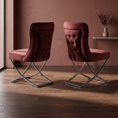 Chesterfield Hotel Suite tissu rembourré groupe de chaises design 2x ensemble