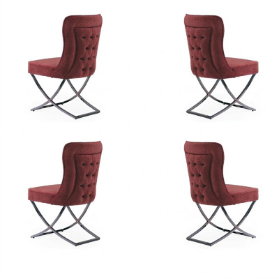 Chaises de salle à manger Ensemble Fauteuil Design 4x Chaises Ensemble Groupe Tapisserie