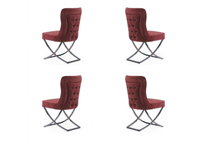 Chaises de salle à manger Ensemble Fauteuil Design 4x Chaises Ensemble Groupe Tapisserie