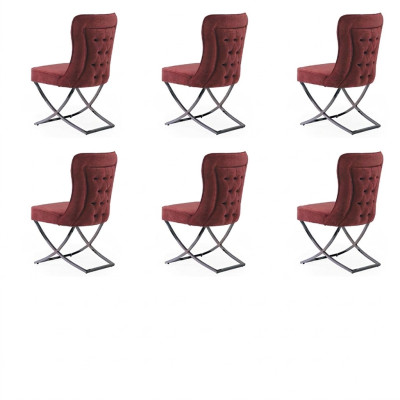 Salle à manger 6 chaises meubles design en acier inoxydable chaise rembourrée style italien