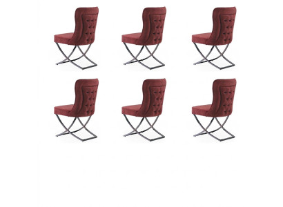 Salle à manger 6 chaises meubles design en acier inoxydable chaise rembourrée style italien