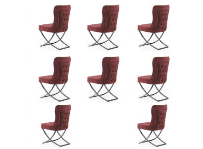 Ensemble de chaises design 8 chaises textiles Gastro Tissu Salle à manger Groupe de rembourrage