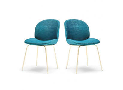 2x Ensemble de chaises de groupe Chaises en tissu Suite Tissu neuf Salle à manger rembourrée