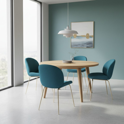 Chaises rembourrées de salle à manger Ensemble de 4 chaises en tissu de conception.