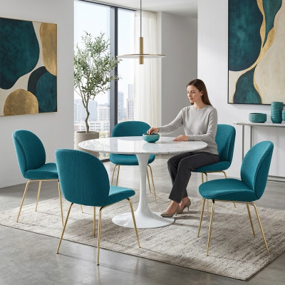 Chaise verte 6x Chaises de salle à manger de luxe modernes Sièges de chaises en bois modernes