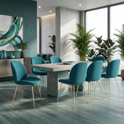 Chaise verte 6x Chaises de salle à manger de luxe modernes Sièges de chaises en bois modernes