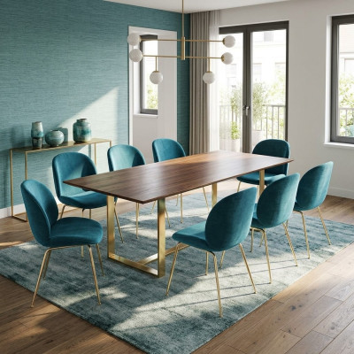 Ensemble de chaises design 8x Fauteuil Rembourrage textile Chaises en tissu Salle à manger neuf