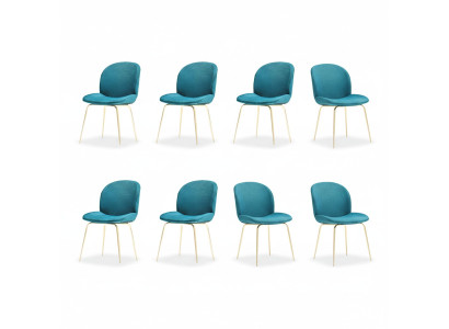 Ensemble de chaises design 8x Fauteuil Rembourrage textile Chaises en tissu Salle à manger neuf