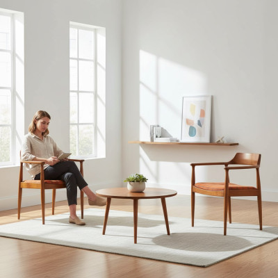 Salle à manger Groupe Chaise Suite 4x Chaises Assise Rembourrage Bois Massif
