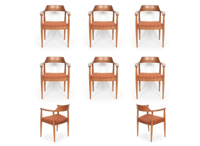 Set de 6 chaises de luxe, design élégant, rembourrage, assise en bois massif pour bureau salle à manger