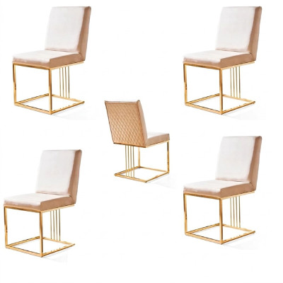 Ensemble de chaises design 4x fauteuil Chaises en textile Tissu Salle à manger Nouvelle tapisserie