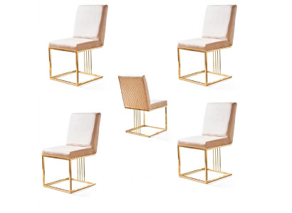 Ensemble de chaises design 4x fauteuil Chaises en textile Tissu Salle à manger Nouvelle tapisserie
