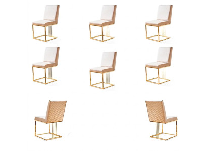 Ensemble de 6 chaises fauteuils en métal design avec revêtement textile pour salle à manger ou mobilier de restauration.