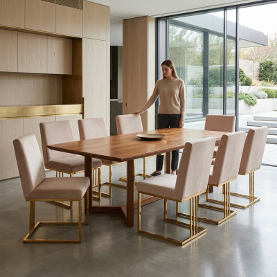 Conception 8x Chaises Groupe Ensemble Rembourrage Gastro nouvelle Salle à manger Chaise Suite Fauteuil