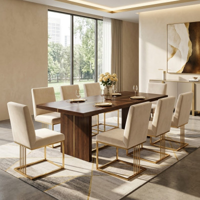 Conception 8x Chaises Groupe Ensemble Rembourrage Gastro nouvelle Salle à manger Chaise Suite Fauteuil