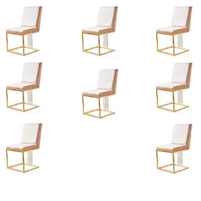 Conception 8x Chaises Groupe Ensemble Rembourrage Gastro nouvelle Salle à manger Chaise Suite Fauteuil