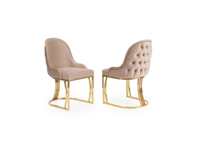 Chaises de salle à manger en bois Chaise de luxe beige Style italien du salon