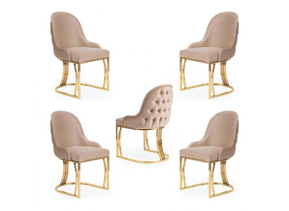 Salle à manger Textile Gastro Chaise Design Ensemble 4x Fauteuil Tissu Fauteuils Rembourrés
