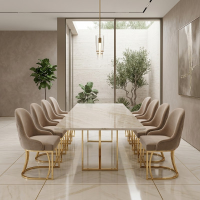Ensemble de chaises design 8x fauteuil Acier inoxydable Tissu Rembourrage Chaises Salle à manger