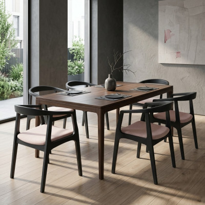 Salle à manger Chaise Ensemble Fauteuil neuf Set Rembourrage Design 6 Chaises Groupe