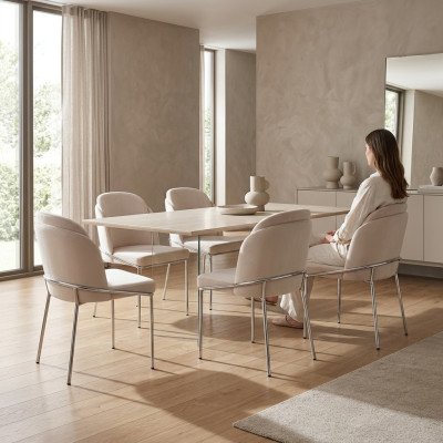 Chaise 4X Chaises Groupe Suite Salle à manger Fauteuil Style italien