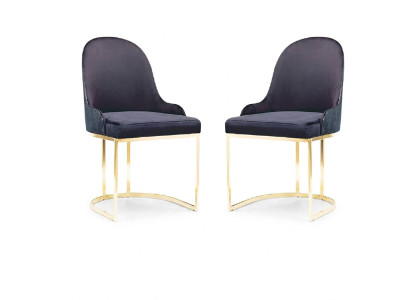Ensemble de meubles de salle à manger 2x Chaise Luxe nouvelle Bleue Élégante Chaise Moderne en Bois