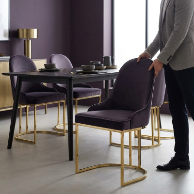 Groupe de cuisine salle à manger Ensemble de chaises Chaises Chaise Rembourrage Bois 6x Chaises nouvelles