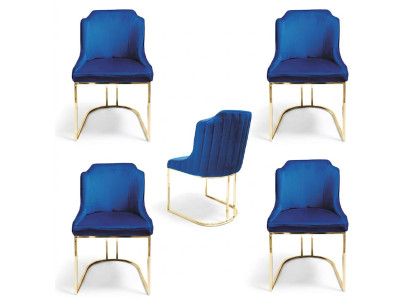Ensemble de salle à manger avec 4 chaises au design moderne et rembourrage neuf.